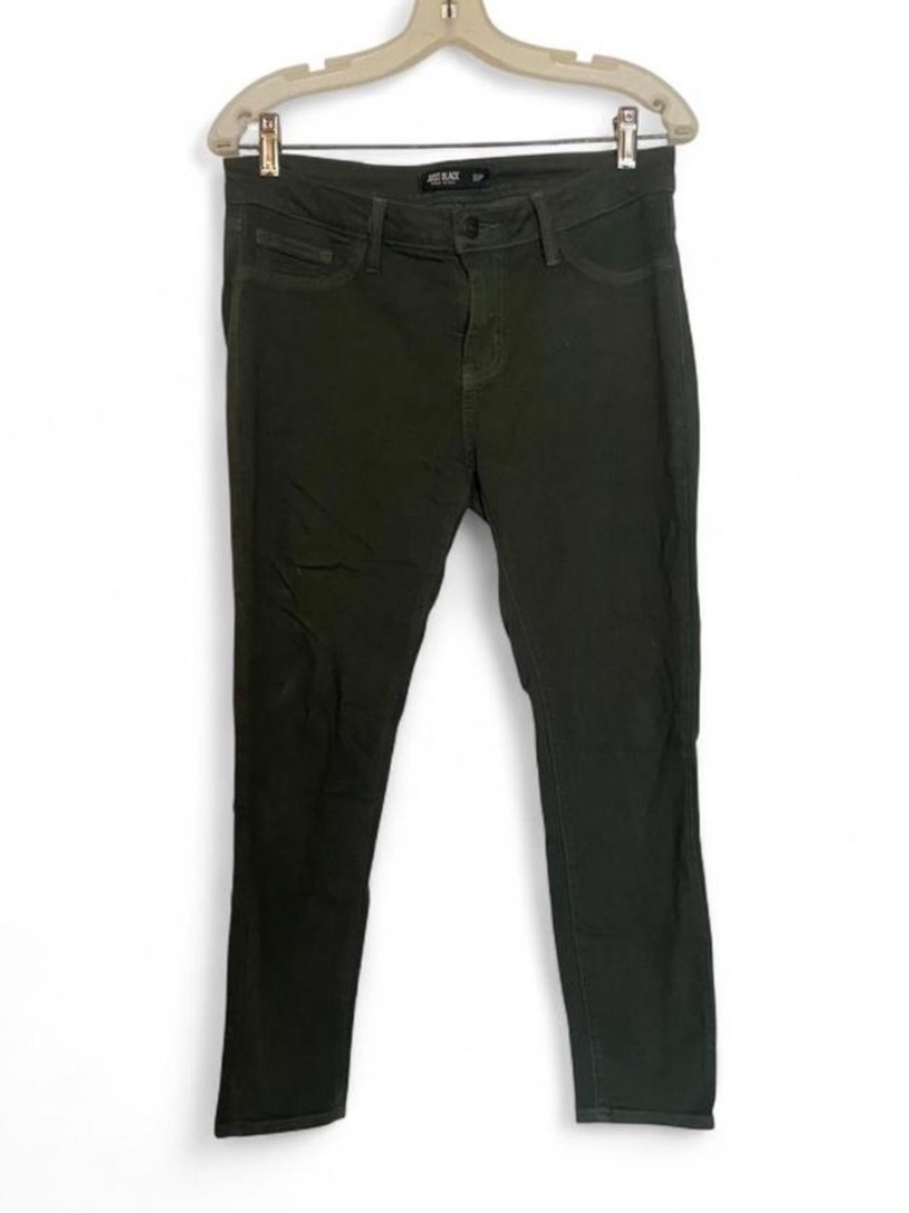 Just Black Olive Army Green Skinny Jeans Stretch Denim Pants Size 30P Petite